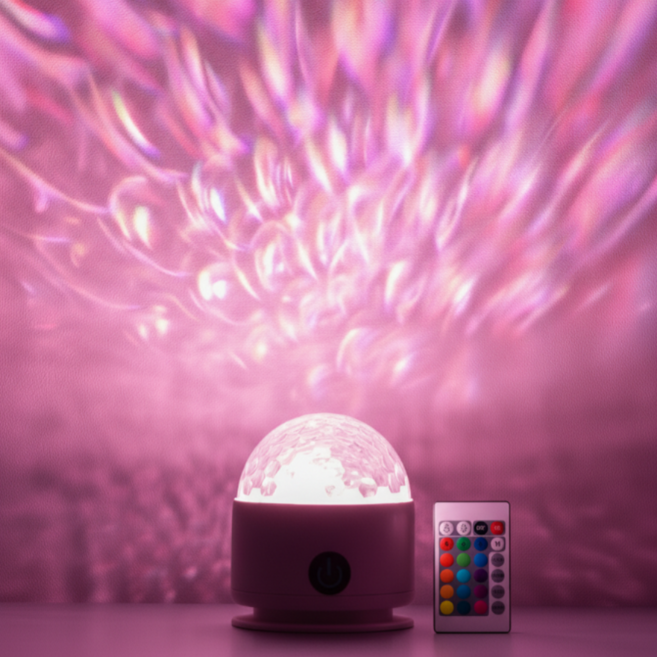 IRENE 무선 회전형 16컬러 프로젝터 무드등 + 리모컨 세트, 별