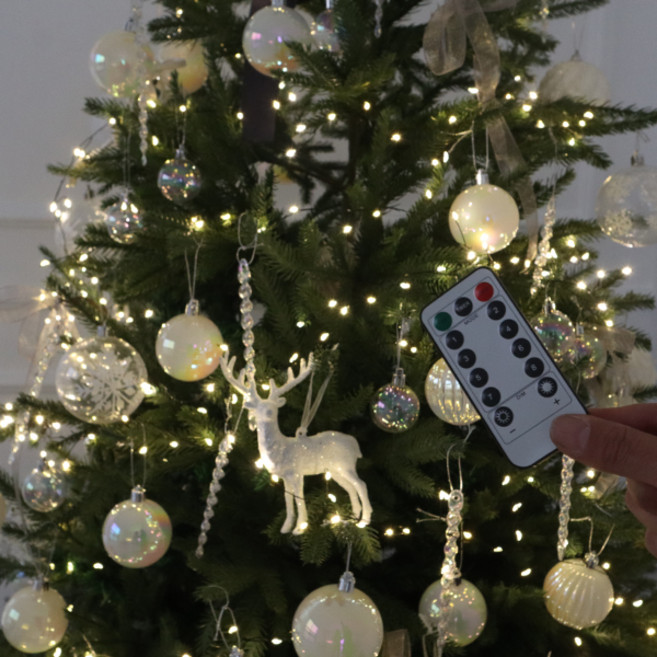 모리앤 크리스마스 리모콘형 usb 지네전구 400구 12m, 블랙 + 전구색, 12m, 1개