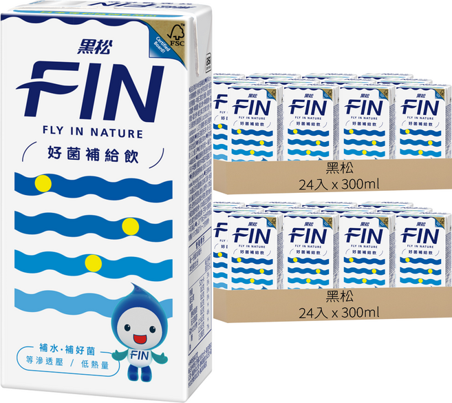 黑松 FIN 好菌補給飲料, 300ml, 48入