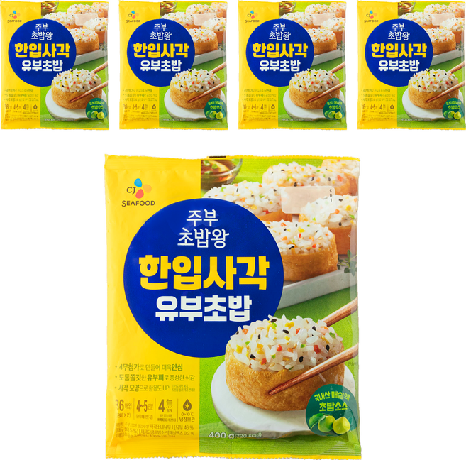 CJ씨푸드 한입사각유부초밥, 400g, 5개