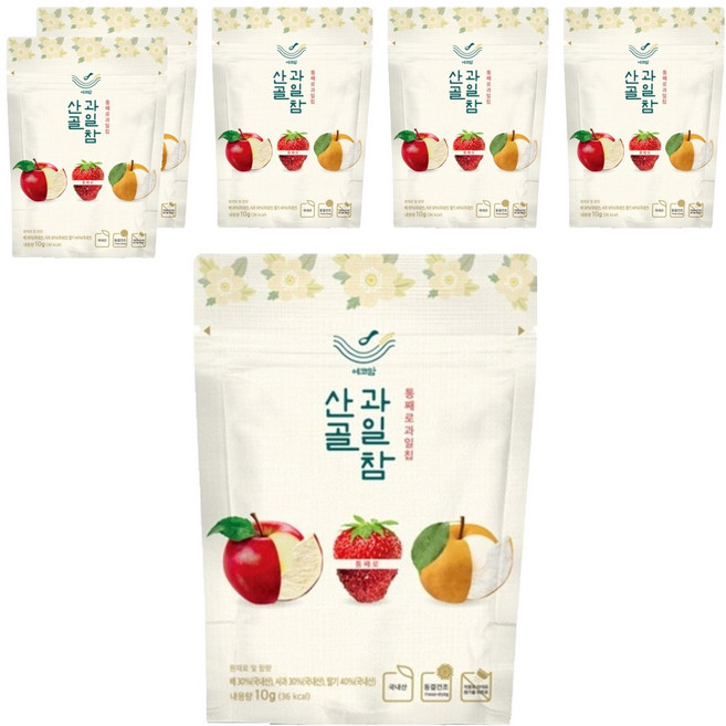 에코맘의산골이유식 산골 과일참 통째로 과일칩, 10g, 6개