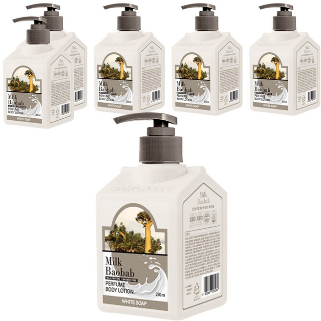 밀크바오밥 퍼퓸 바디로션 화이트솝, 250ml, 6개