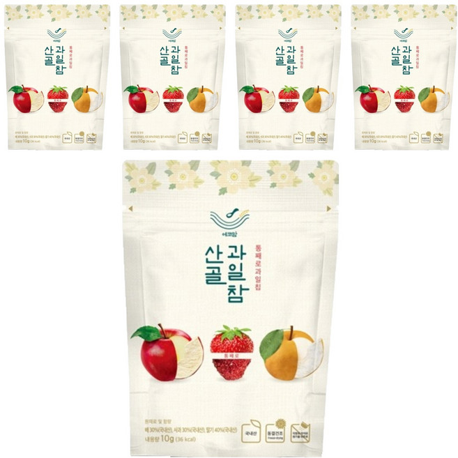 에코맘의산골이유식 산골 과일참 통째로 과일칩, 10g, 5개