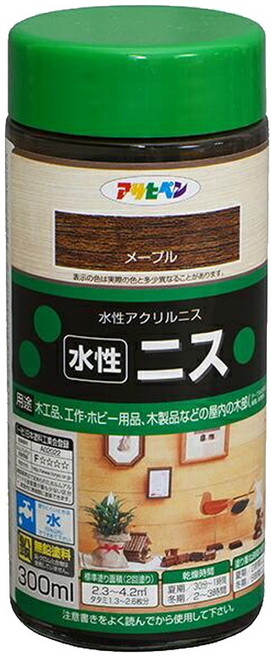 ASAHIPEN 水性木器著色清漆 楓木款 穩重大方 無添加甲醛、甲苯、重金屬 木器漆, 1罐
