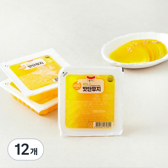 일가집 미니 맛단무지, 130g, 12개