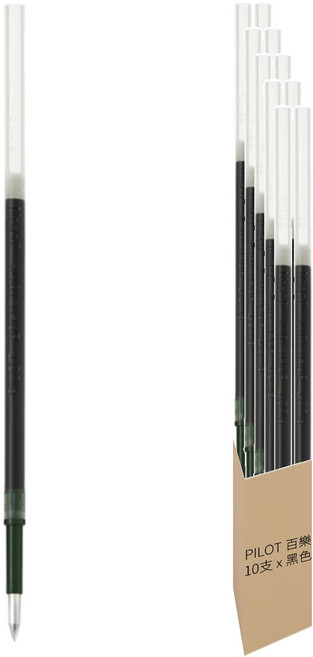 PILOT 百樂 輕油筆芯 0.3 BRFV-10MF-B, 黑色, 10支