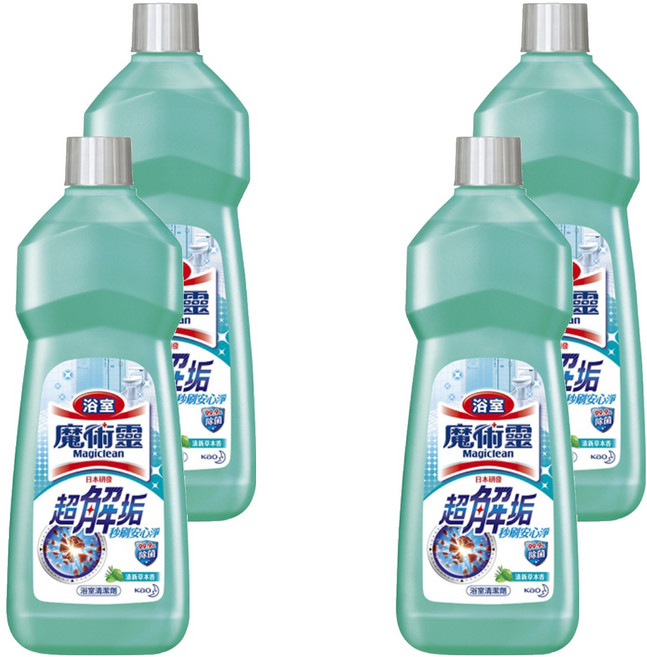 Kao 花王 Magiclean 魔術靈 台灣公司貨 浴室清潔劑 經濟瓶 清新草本, 500ml, 4瓶