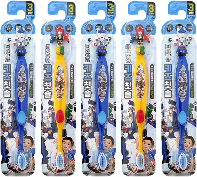 아텍스 헬로카봇 피규어 어린이 칫솔 6세~13세, 랜덤 발송, 5개