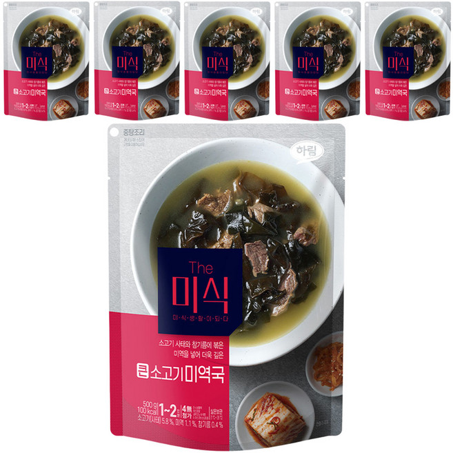 더미식 큰 소고기미역국, 500g, 6개