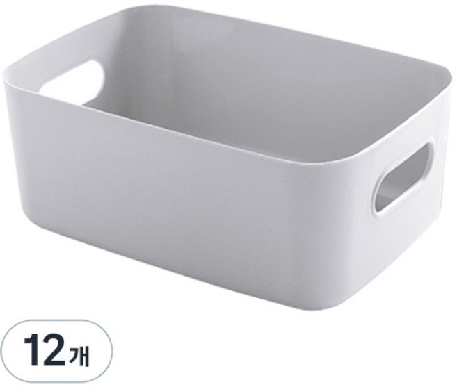 윈프라이스 심플 다용도 정리 수납함, 그레이, 12개
