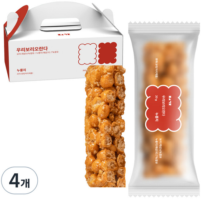 편식공장 우리보리오란다 누룽지 18p, 360g, 4개