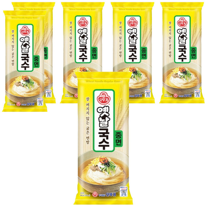 오뚜기옛날 국수중면, 500g, 6개
