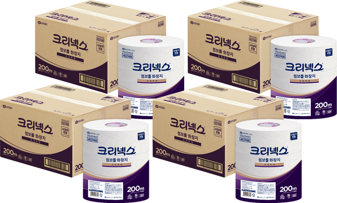 크리넥스 2겹 점보롤 화장지 프리미엄, 200m, 4개, 3개입