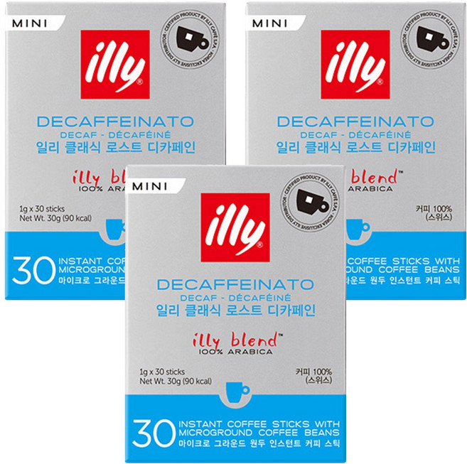 일리 클래식 로스트 디카페인 미니, 1g, 30개입, 3개