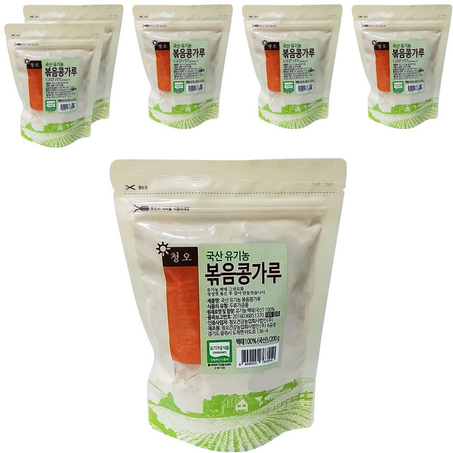청오건강 국산 볶음 콩가루, 6개, 200g