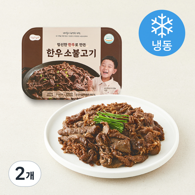 소담소담 엄선한 한우로 만든 한우 소불고기 2~3인분 (냉동), 2개, 500g