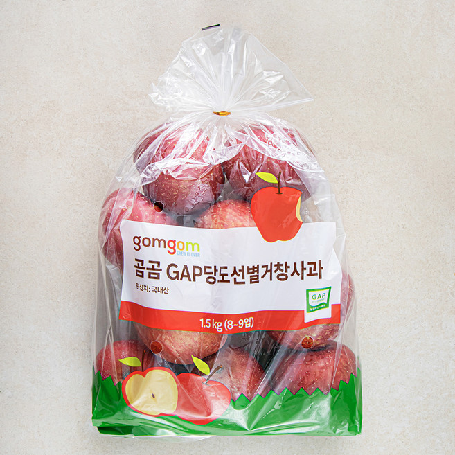 곰곰 GAP 당도선별 거창사과, 1개, 1.5kg(소과, 8~9입)