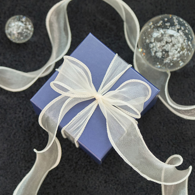 길그리 망사 샤 오간디 꽃다발 선물 포장 리본, 크림화이트, 9m, 1개