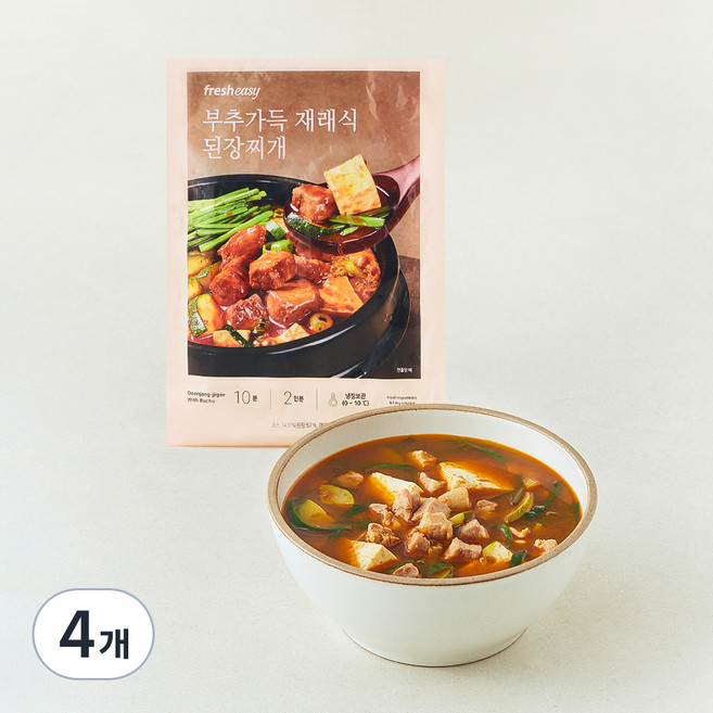 프레시지 부추가득 재래식 된장찌개 2인분, 470g, 4개