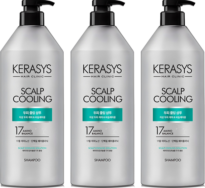 케라시스 두피 쿨링 단백질 샴푸, 980ml, 3개