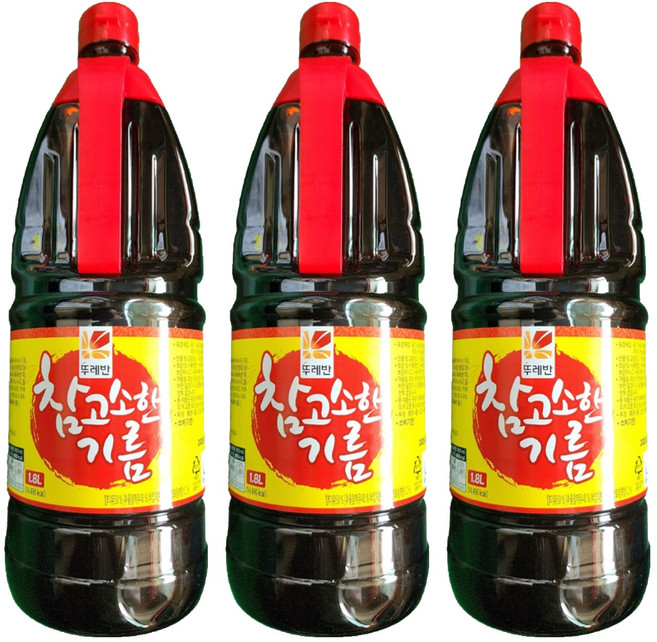 뚜레반 참고소한 기름, 3개, 1.8L