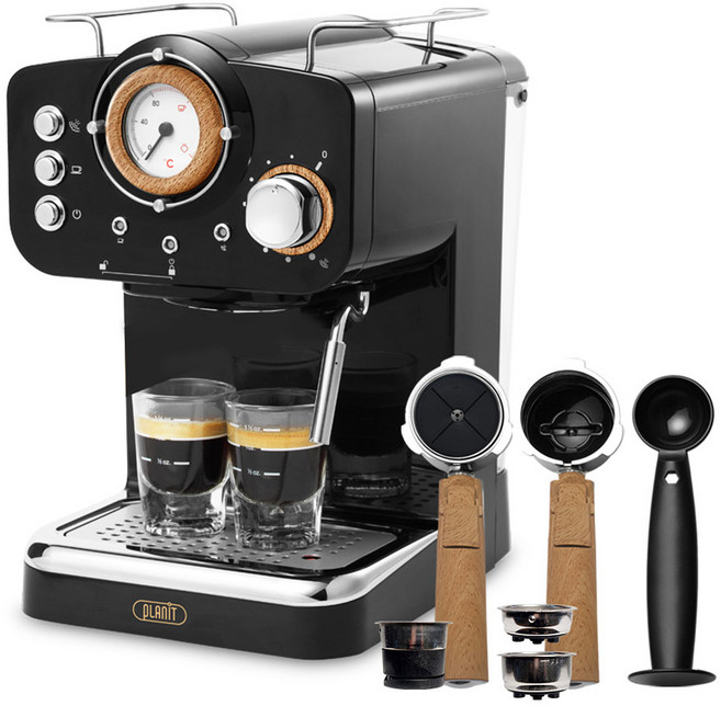 플랜잇 홈 카페프레소 커피머신, CM5013-GS(블랙)