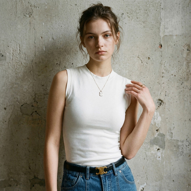 Dotif 女款透氣棉質圓領無袖上衣