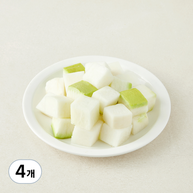 국내산 조각무 깍뚝썰기, 4개, 300g