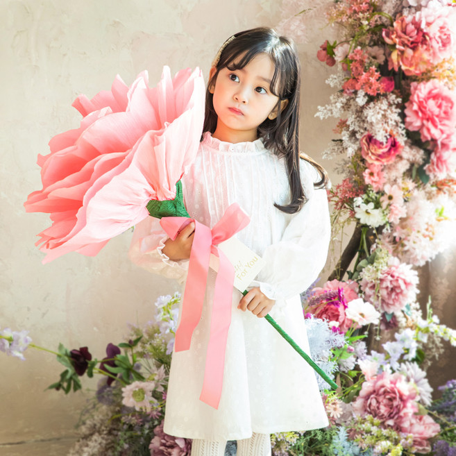 뷰티풀데코센스 조화 자이언트 카네이션 + 리본장식, 핑크, 1개