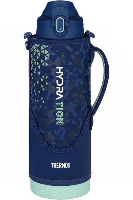 THERMOS 膳魔師 真空保冷瓶運動瓶保溫瓶水壺 FJS-1000F, 1個, 1L, 深藍薄荷