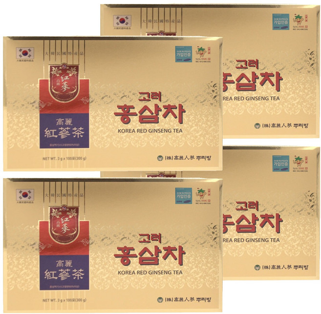 뿌리방 고려 홍삼차, 3g, 100개입, 4개