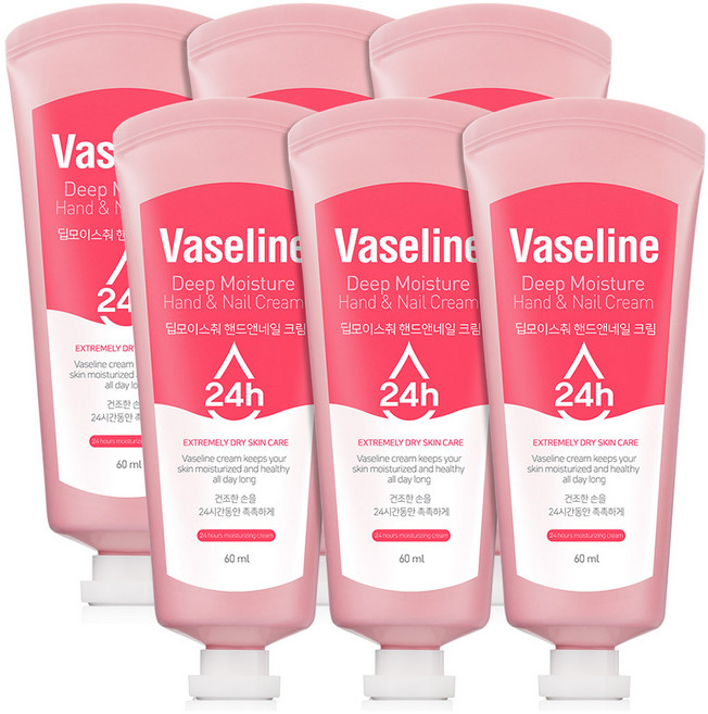 시투와이 바세린 24h 딥 모이스춰 핸드 앤 네일 크림, 60ml, 6개