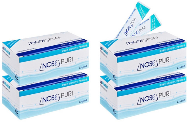 노즈퓨리 코세정용 분말 240ml용 성인용 60p, 4개