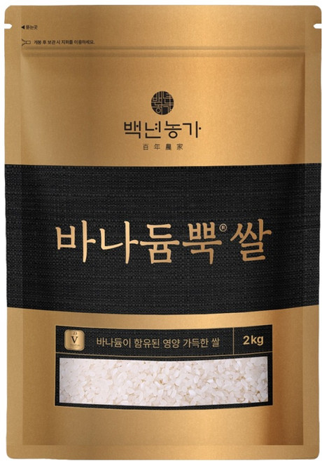 백년농가 바나듐뿍 쌀, 2kg, 1개, 상