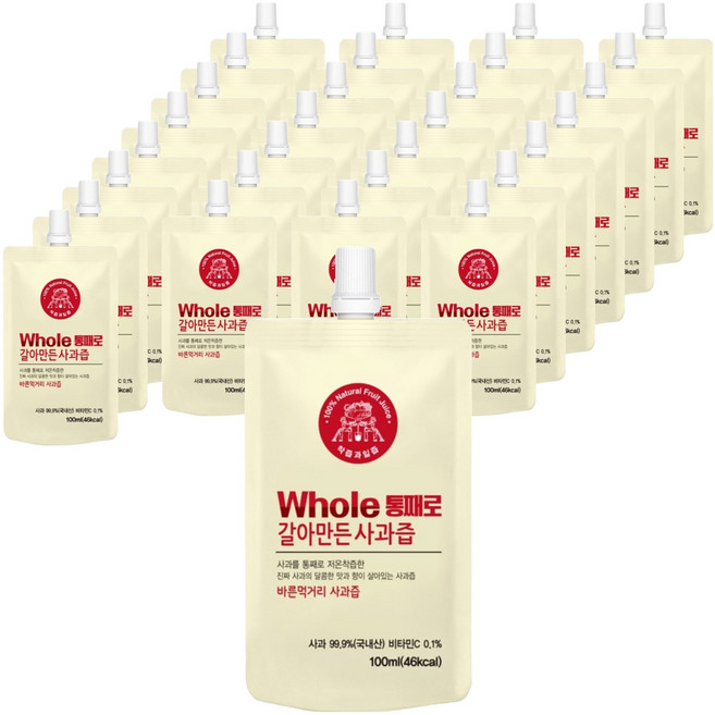 통째로 갈아만든 사과즙 스파우트, 100ml, 60개입