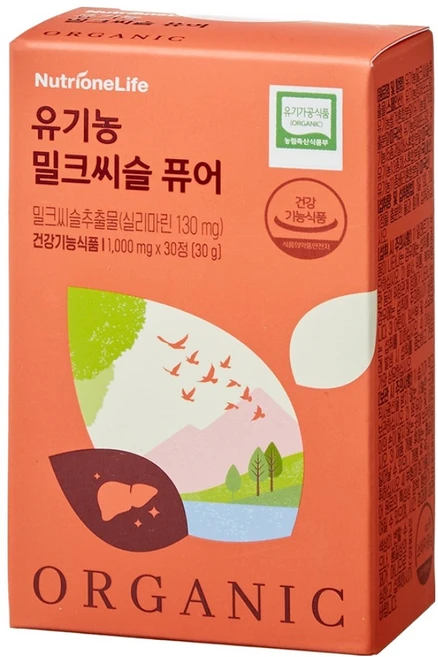 뉴트리원 유기농 밀크씨슬 퓨어 30g, 30정, 1개 - 쿠팡