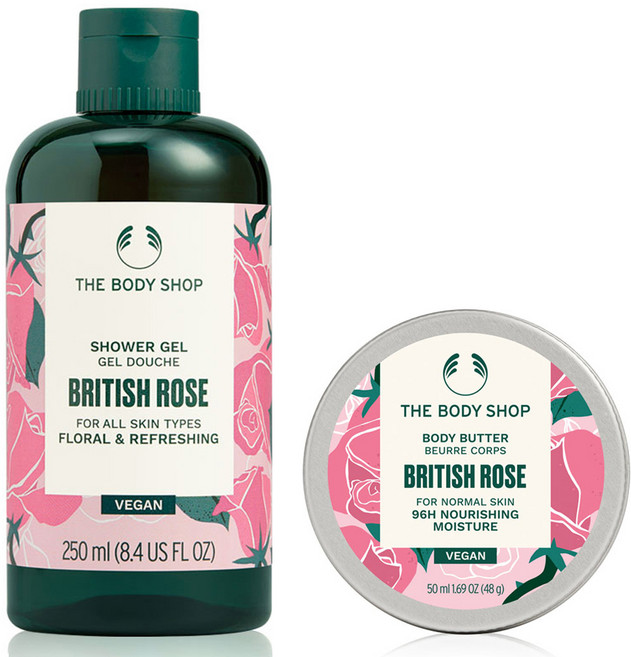 더바디샵 샤워 젤 브리티쉬 로즈 250ml + 더바디샵 바디 버터 브리티쉬 로스 50ml, 1개