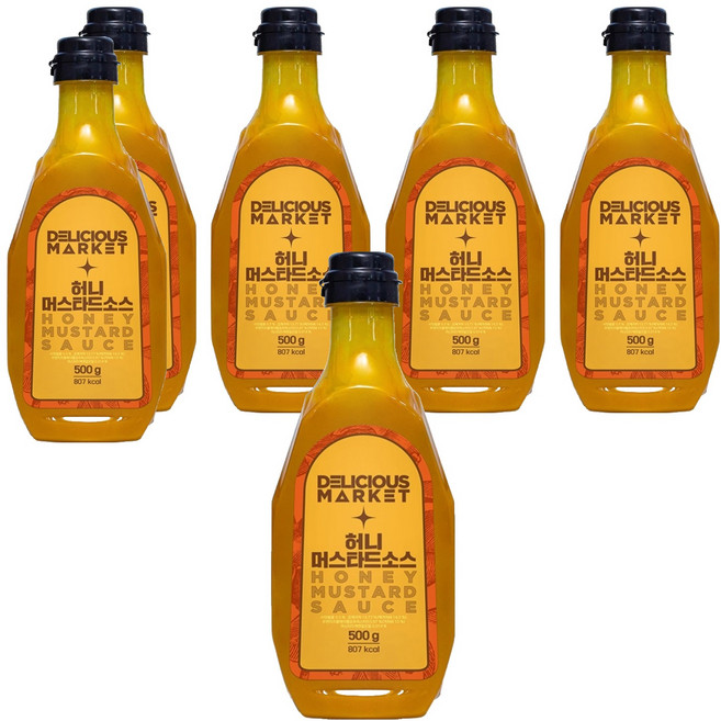 딜리셔스마켓 허니머스타드소스, 500g, 6개
