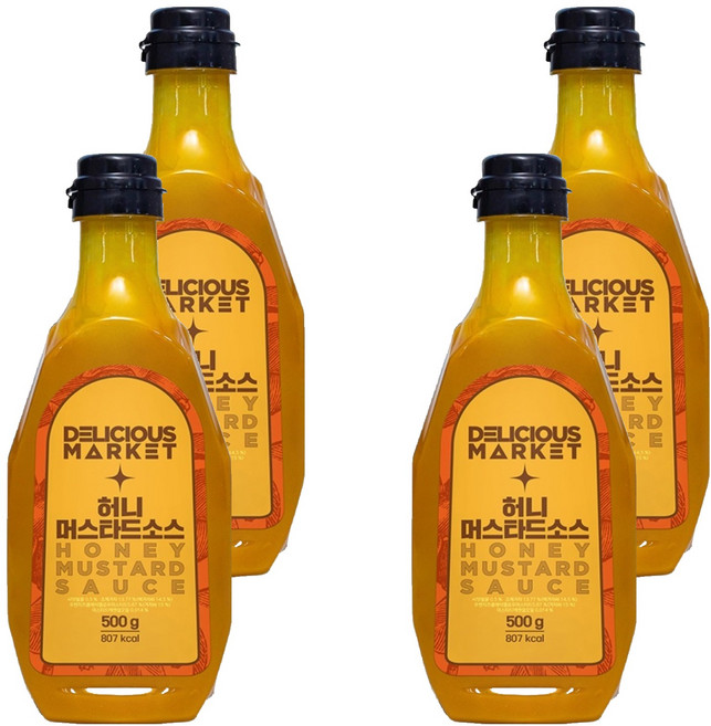 딜리셔스마켓 허니머스타드소스, 500g, 4개