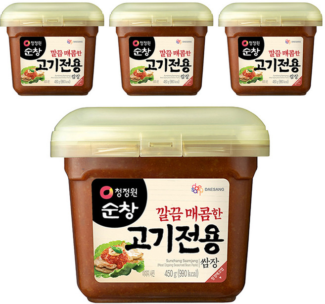 청정원순창 깔끔 매콤한 고기전용 쌈장, 450g, 4개