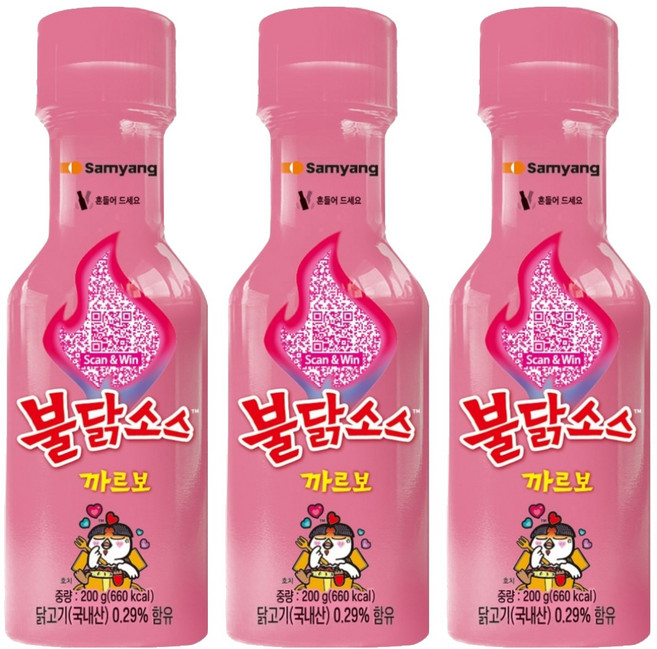 삼양 까르보불닭소스, 200g, 3개