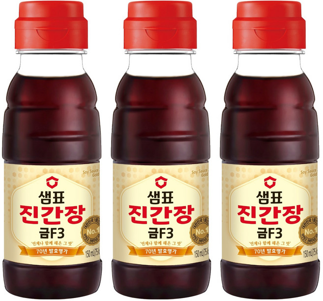 샘표 진간장 금F3, 150ml, 3개