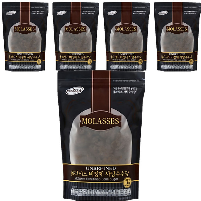 썬앤지 몰라시스 비정제 사탕수수당, 1kg, 5개