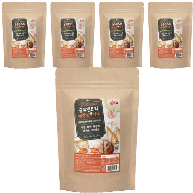 브레드가든 글루텐프리 제빵용 쌀가루, 1kg, 5개