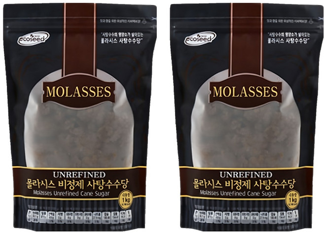 썬앤지 몰라시스 비정제 사탕수수당, 1kg, 2개