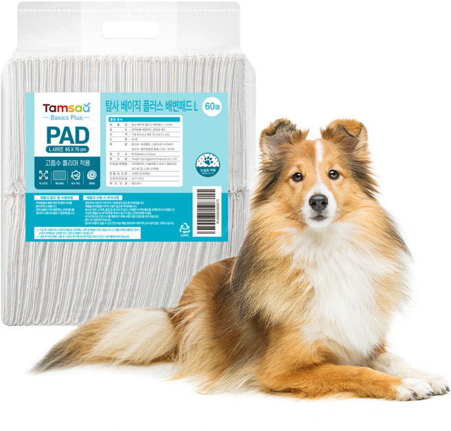 탐사 베이직 플러스 배변패드 레몬향, 60개입, 1개