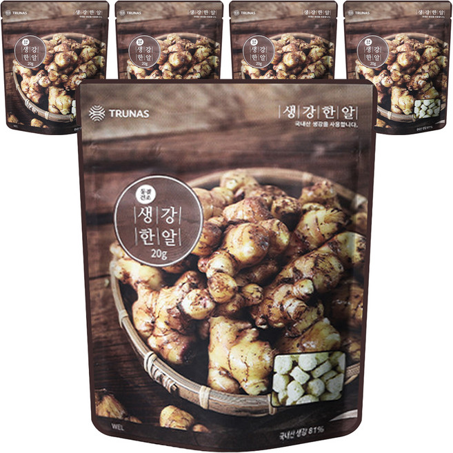 자연한알 간편양념 생강한알, 20g, 5개