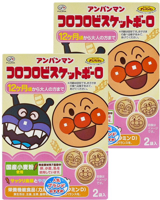 FUJIYA 不二家 麵包超人蛋酥餅, 奶酥, 50g, 2盒