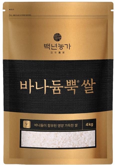 백년농가 바나듐뿍 쌀, 4kg, 1개, 상