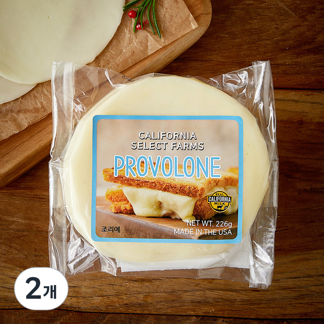 루미아노 캘리포니아 셀렉트 팜즈 프로볼로네 슬라이스 치즈, 226g, 2개, 1개입